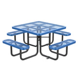 46" Square Heavy-Duty Coated-Steel Picnic Table with Umbrella Hole