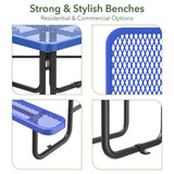 46" Square Heavy-Duty Coated-Steel Picnic Table with Umbrella Hole