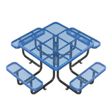 46" Square Heavy-Duty Coated-Steel Picnic Table with Umbrella Hole