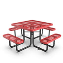 46" Square Heavy-Duty Coated-Steel Picnic Table with Umbrella Hole