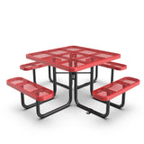 46" Square Heavy-Duty Coated-Steel Picnic Table with Umbrella Hole
