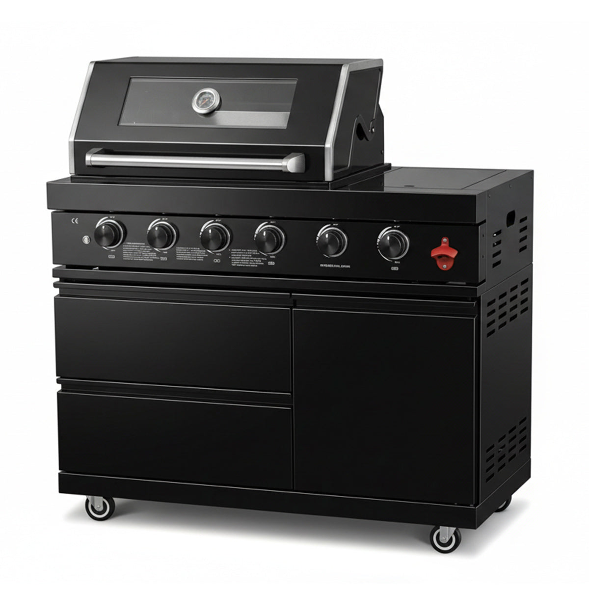 46" 4-Burner Outdoor Kitchen Grill with Side Burner – Black