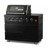 46" Modular Black Stainless Steel Grill Station with 4 Burners & Side Burner