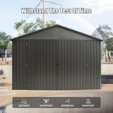 12' × 25' Extra-Large Outdoor Metal Garage Shed & Enclosed Carport