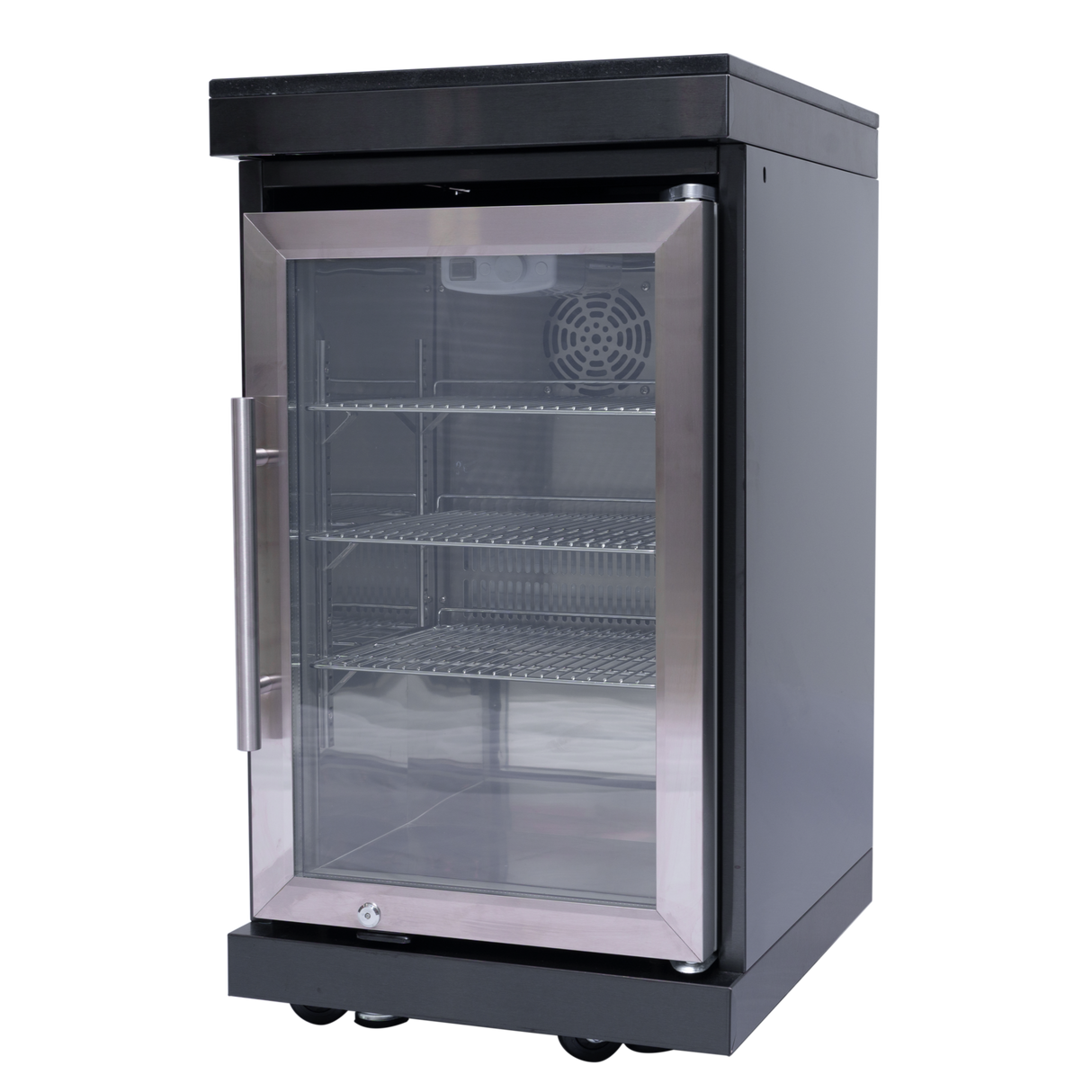 85" Natural Gas Outdoor Kitchen with 6-Burner Grill, Refrigerator, Rotisserie & Sink – Black