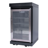 85" Natural Gas Outdoor Kitchen with 6-Burner Grill, Refrigerator, Rotisserie & Sink – Black