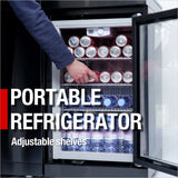 4-Burner Stainless Steel Outdoor Kitchen Island with Beverage Refrigerator & Rotisserie – Black