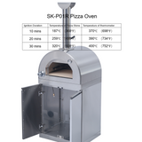 125" 107,000 BTU Outdoor Kitchen with 4-Burner Grill, Pizza Oven & Refrigerator