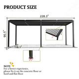 Adjustable Louvered Pergola with Hand Crank & Drainage System – Black