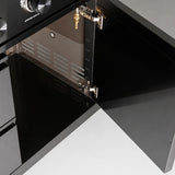 63" Six-Zone 85,000 BTU Outdoor Kitchen Island with Refrigerator & Sink – Black