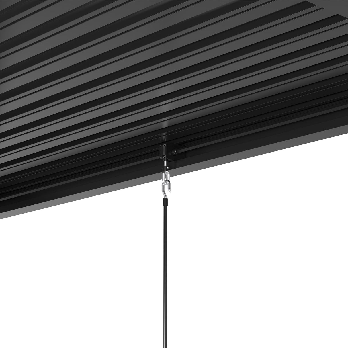 Adjustable Louvered Pergola with Hand Crank & Drainage System – Black