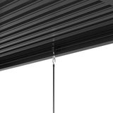 Adjustable Louvered Pergola with Hand Crank & Drainage System – Black