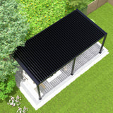 10' × 19' Adjustable Louvered Pergola with Galvanized Steel Roof – Black