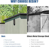 6' × 9' Outdoor Resin Storage Shed with Windows, Skylight & Ventilation