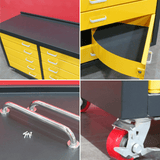 6' Heavy-Duty Mobile Workbench with 10 Drawers – Yellow
