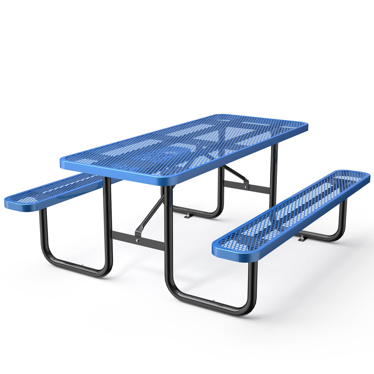 6' Heavy-Duty Coated-Steel Outdoor Picnic Table – 1,100 lb Capacity