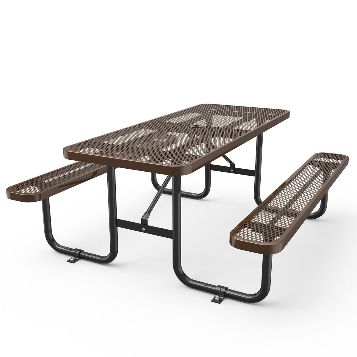 6' Heavy-Duty Coated-Steel Outdoor Picnic Table – 1,100 lb Capacity