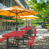6' Rectangular Heavy-Duty Coated-Steel Picnic Table with Umbrella Hole