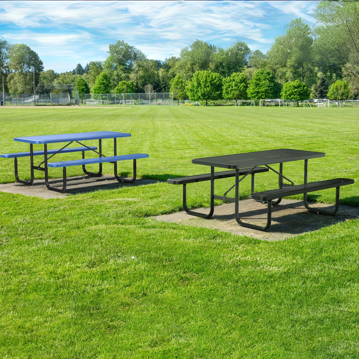 6' Heavy-Duty Coated-Steel Outdoor Picnic Table – 1,100 lb Capacity