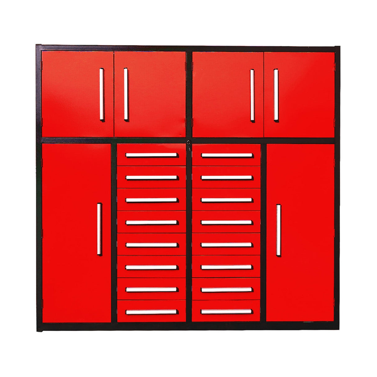 7' Garage Storage Workbench System with 16 Drawers & 4 Cabinets