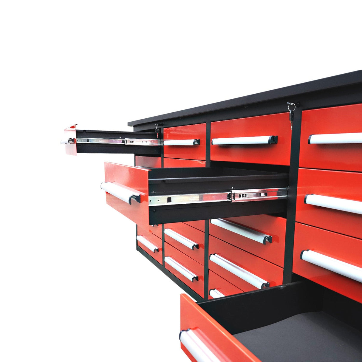 7' Heavy-Duty Garage Workbench Cabinet with 20 Drawers