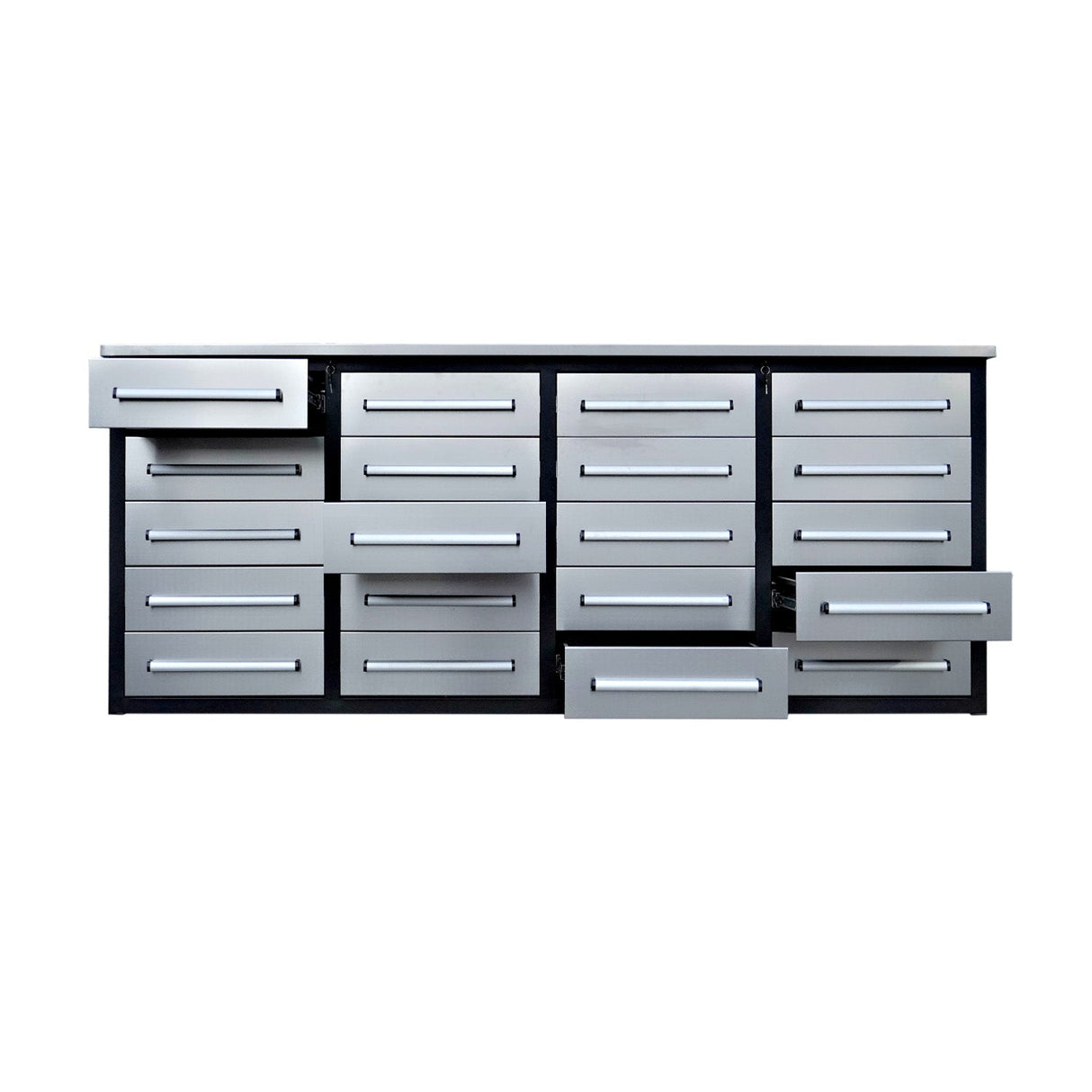 7' Heavy-Duty Garage Workbench Cabinet with 20 Drawers