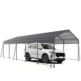 13' × 26.5' Heavy-Duty Metal Carport with Galvanized Steel Roof – Gray