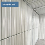 20' × 13' Galvanized Metal Garage Shed with Side Entry & Four Vents – Dark Gray