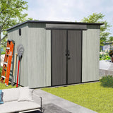 6' × 9' Outdoor Resin Storage Shed with Windows, Skylight & Ventilation