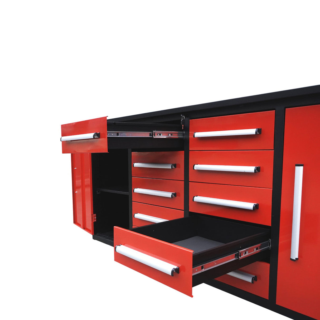 Steelman 7' Heavy-Duty Workbench with 10 Drawers & 2 Cabinets