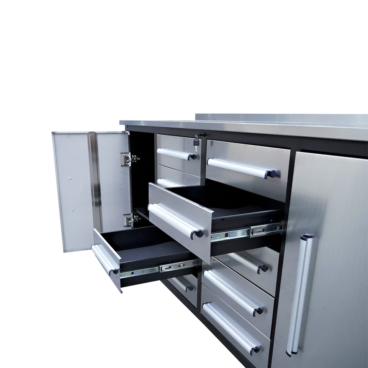 Steelman 7' Heavy-Duty Workbench with 10 Drawers & 2 Cabinets