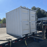 8' Compact Corten-Steel Shipping and Storage Container with Door & Window