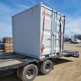 8' Compact Corten-Steel Shipping and Storage Container with Door & Window