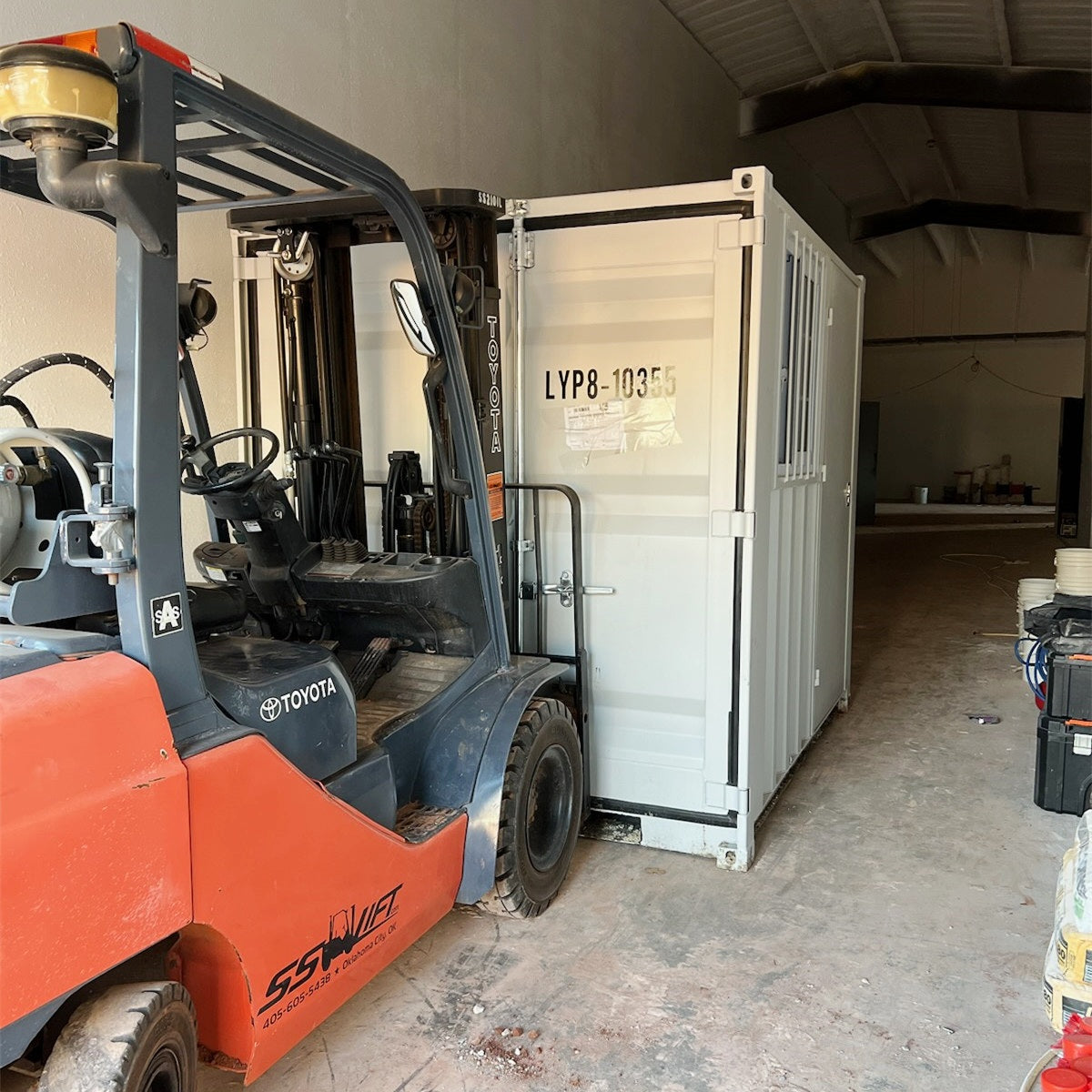 8' Compact Corten-Steel Shipping and Storage Container with Door & Window