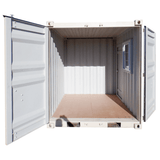 8' Compact Corten-Steel Shipping and Storage Container with Door & Window
