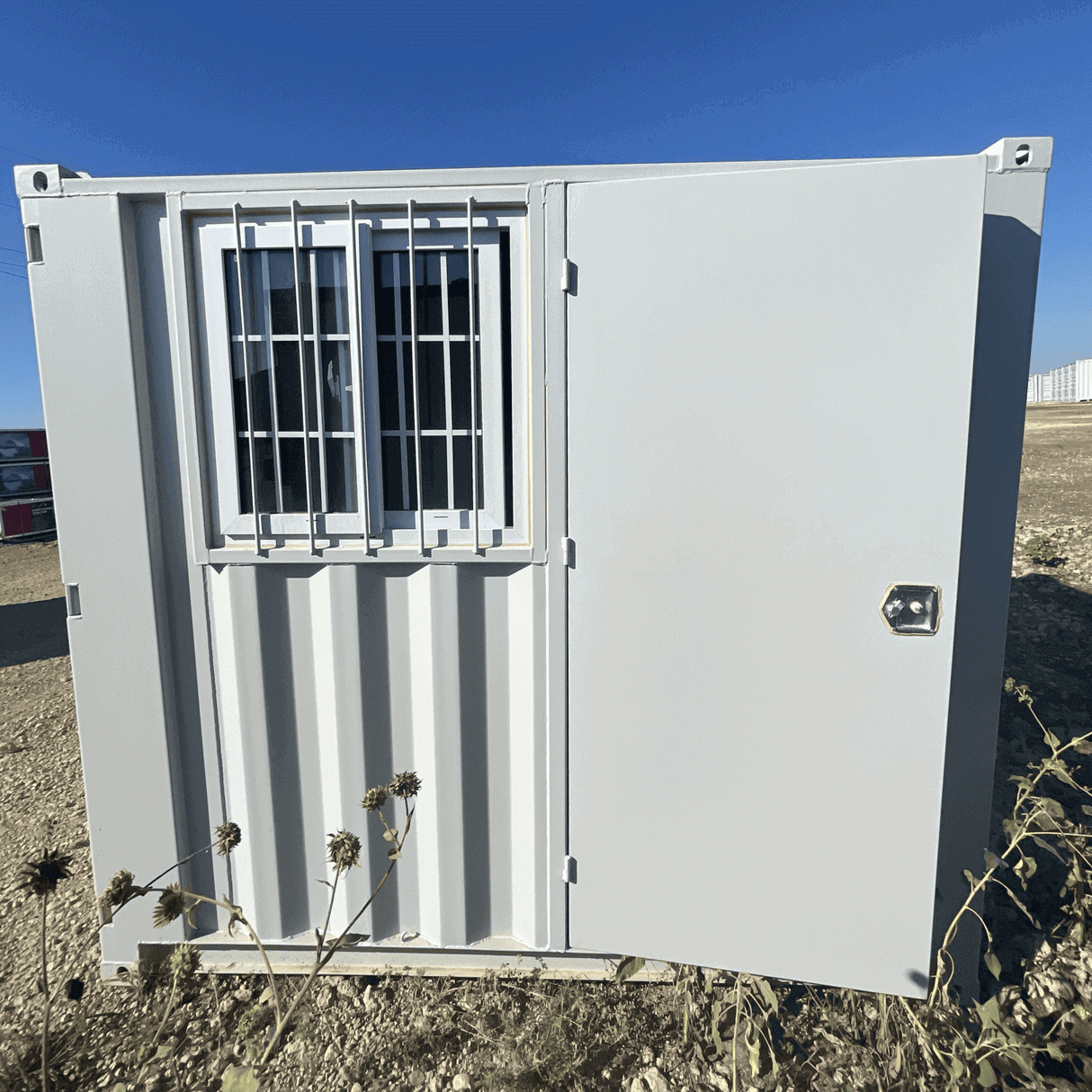 8' Compact Corten-Steel Shipping and Storage Container with Door & Window