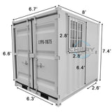 8' Compact Corten-Steel Shipping and Storage Container with Door & Window