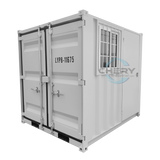 8' Compact Corten-Steel Shipping and Storage Container with Door & Window