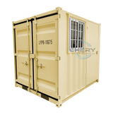 8' Compact Corten-Steel Shipping and Storage Container with Door & Window