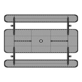 8' Green Rectangular Outdoor Picnic Table with Umbrella Hole