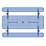 8' Green Rectangular Outdoor Picnic Table with Umbrella Hole