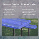 8' Green Rectangular Outdoor Picnic Table with Umbrella Hole