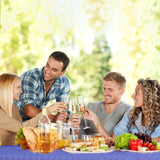 8' Green Rectangular Outdoor Picnic Table with Umbrella Hole
