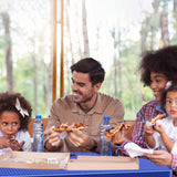 8' Green Rectangular Outdoor Picnic Table with Umbrella Hole