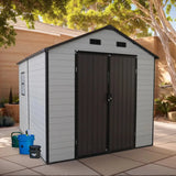 8' × 8' Resin Storage Shed with Aluminum Frame & Floor