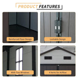 8' × 8' Resin Storage Shed with Aluminum Frame & Floor