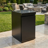 20" Black Stainless Steel Outdoor Kitchen Storage Cabinet with Lockable Door
