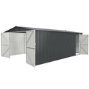 20' × 13' Galvanized Metal Garage Shed with Side Entry & Four Vents – Dark Gray