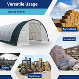 Gold Mountain 30' × 85' × 15' Single-Truss Arch Storage Shelter with Dual Pull-Up Doors