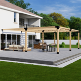 Zen DIY Attached Pergola Bracket Kit with Slatted Roof – Up to 24' × 24'